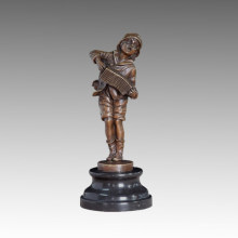 Kinder Statue Akkordeon Junge Bronze Kinder Skulptur, DH Chiparus TPE-520